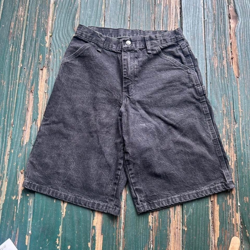 Wrangler Black denim‎ shorts cargo pockets #denimshorts #y2k black denim